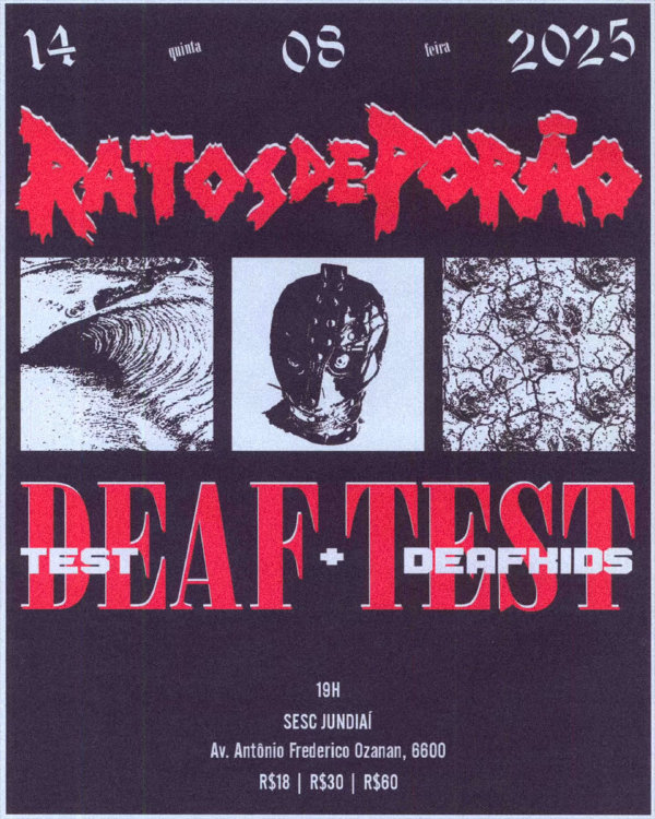 Ratos de Porão e DeafTest no Sesc Jundiaí