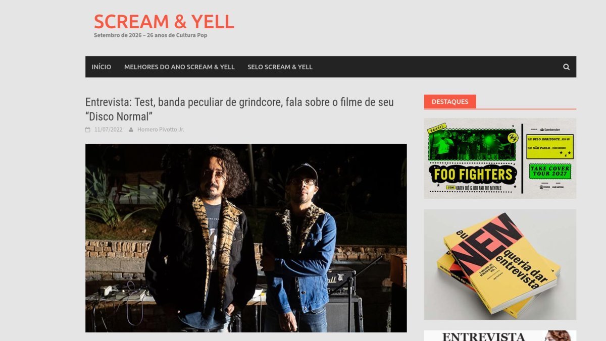 Entrevista Um Disco Normal no Scream y Yell